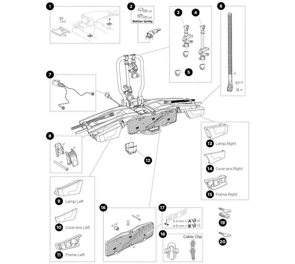 Thule 933 EasyFold XT 2 - Spare Parts