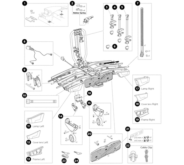 Thule 934 EasyFold XT 3 Spare Parts - Goode Leisure