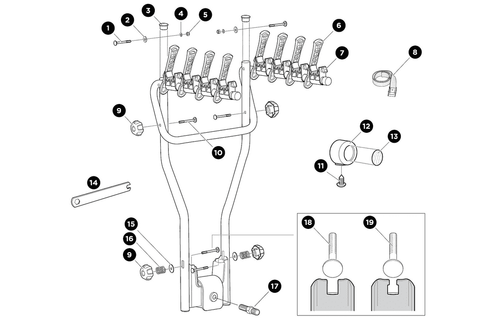 Thule 9708 HangOn 4 Bike Rack Spare Parts