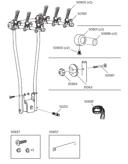 Thule 974 HangOn 3 Bike Rack - Spare Parts
