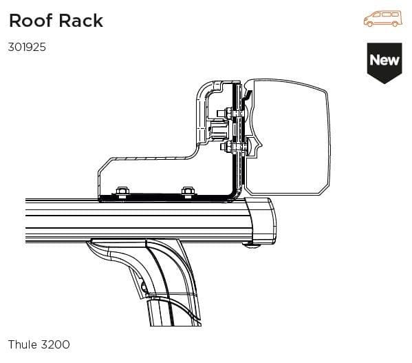 Thule Awning Adapter Bracket - Universal Roof Rack Bar Mount for Omnistor 3200