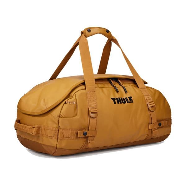 Thule Chasm 40L Duffel Bag – Golden Brown | Recycled, Weather-Resistant Travel Gym Duffel
