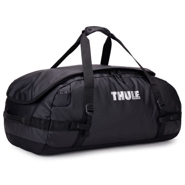 Thule Chasm 70L Duffel Bag – Black | Recycled, Weather-Resistant Travel Duffel