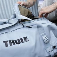 Thule Chasm 70L Duffel Bag – Pond Grey | Recycled, Weather-Resistant Travel Duffel