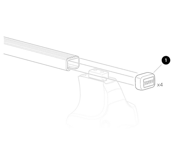 Thule Evo Square Roof Bars End Caps - Spare Parts