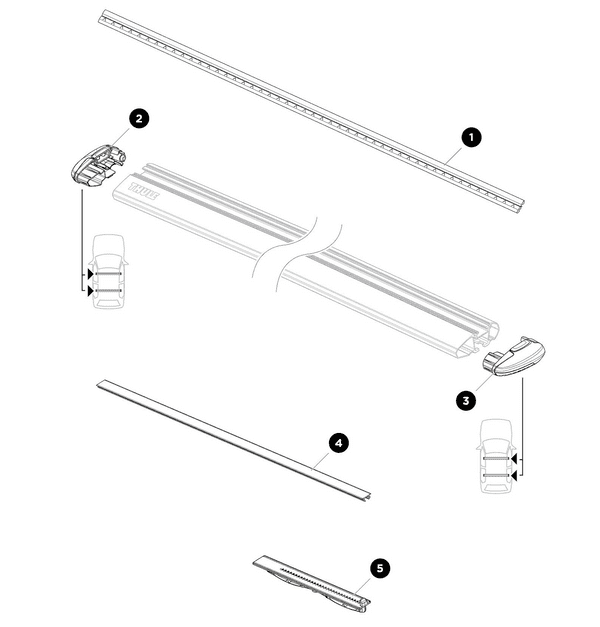 Thule Evo WingBars 150cm Spare Parts