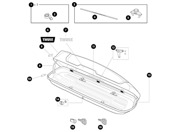 Thule Force XT Sport Roof Box - Spare Parts