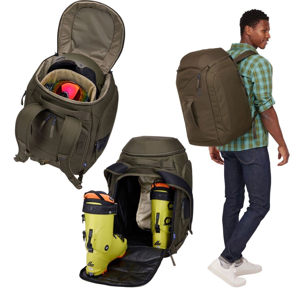 Thule RoundTrip Ski Boot Rucksack 60L Mid Khaki