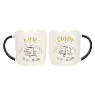 King and Queen Couples Caravan Mug Set