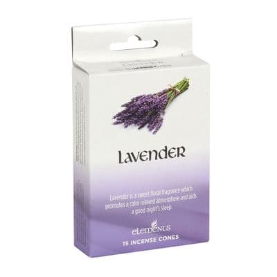 Set of 12 Packets of Elements Lavender Incense Cones