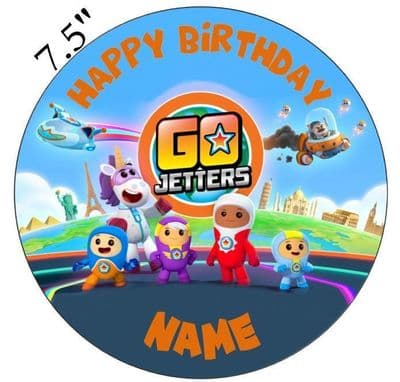 (CBeebies) Go Jetters Inspired Personalised Edible Icing Cake Topper 7.5in Precut