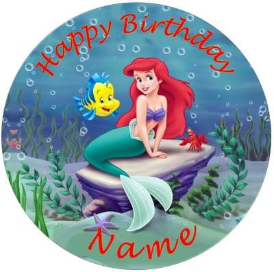 (Disney) Ariel 2 Edible - Pre Cut Personalised Icing Topper