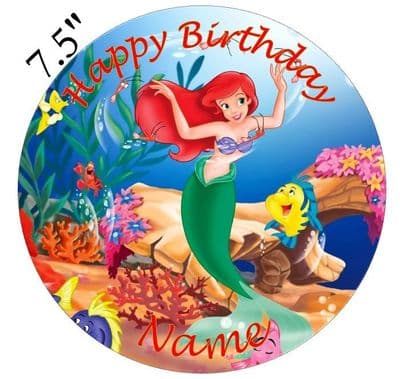 (Disney) Ariel Edible - Pre Cut Personalised Icing Topper