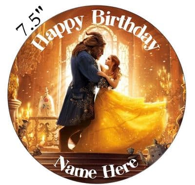 (Disney) Beauty And the Beast (Movie) Edible - Pre Cut Personalised Icing Topper