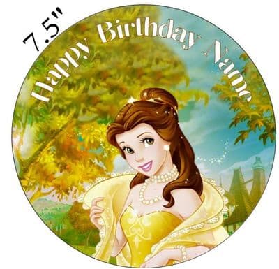 (Disney) Belle Edible - Pre Cut Personalised Icing Topper