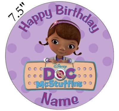 (Disney) Doc McStuffins Edible - Pre Cut Personalised Icing Topper
