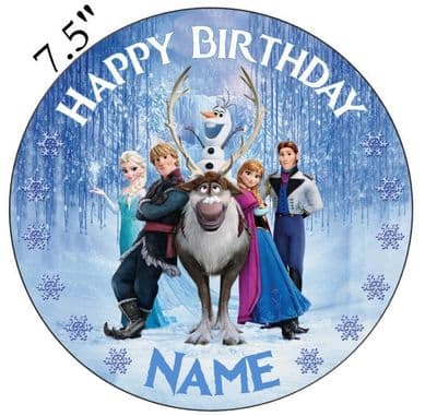 (Disney) Frozen Edible White Ice - Pre Cut Personalised Icing Topper