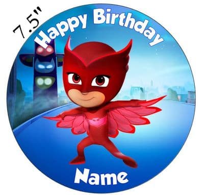 (Disney) PJ Masks (Owlette) Edible - Pre Cut Personalised Icing Topper