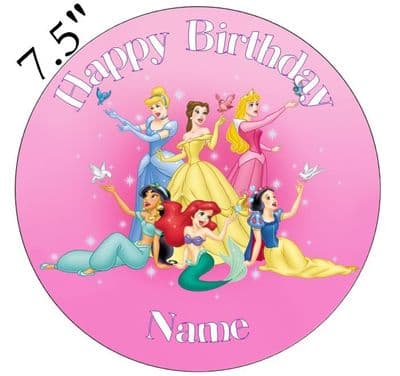 (Disney) Princess Pink Edible - Pre Cut Personalised Icing Topper ET