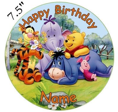 (Disney) Winnie The Pooh Edible - Pre Cut Personalised Icing Topper