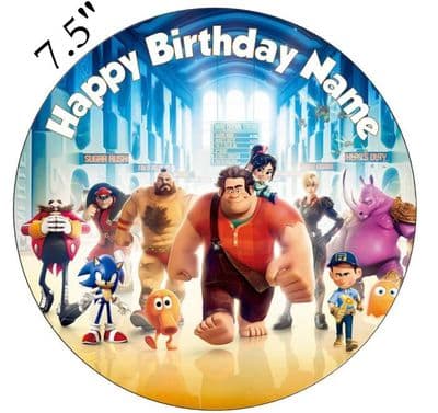 (Disney) Wreck-It Ralph 2 Group Image Edible - Pre Cut Personalised Icing Topper
