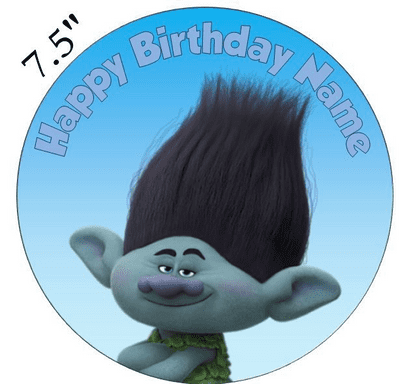 (Dreamworks) Trolls (Branch) Boy Edible - Pre Cut Personalised Icing Topper