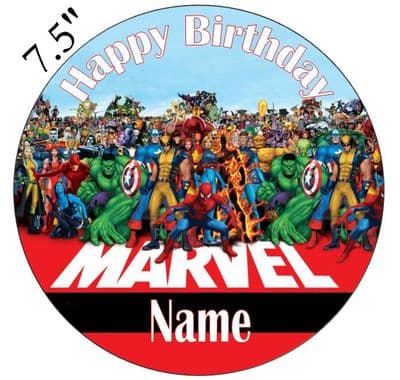 (Marvel) All Marvel Characters Edible - Pre Cut Personalised Icing Topper