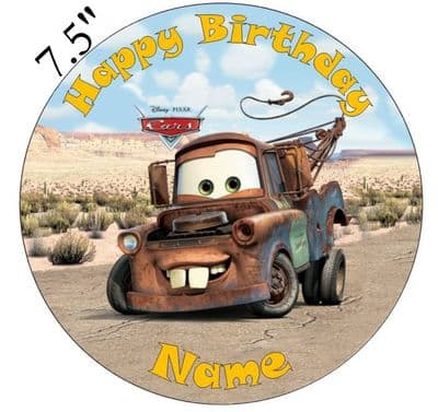 (Pixar) Cars Mator Truck Edible - Pre Cut Personalised Icing Topper