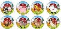 24 Farm Yard Animals CupCake Disc Toppers Edible Wafer Paper or Icing Sheet