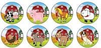24 Farm Yard Animals CupCake Disc Toppers Edible Wafer Paper or Icing Sheet