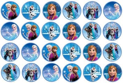 48 Frozen Edible Rice Paper Toppers 3cm x 3cm