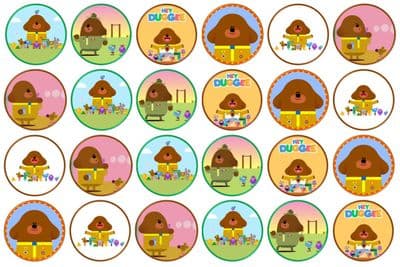48 Hey Duggee Edible Rice Paper Toppers 3cm x 3cm