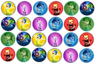 48 Inside Out Edible Rice Paper Toppers 3cm x 3cm