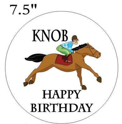 Adult Funny - Knob Jockey - Edible - Pre Cut Personalised Icing Topper