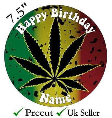Adult Funny - Weed Hash Skunk Adult Themed Edible - Pre Cut Personalised Icing Topper