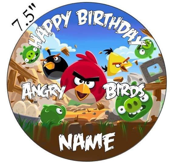 Angry Birds Edible - Pre Cut Personalised Icing Topper