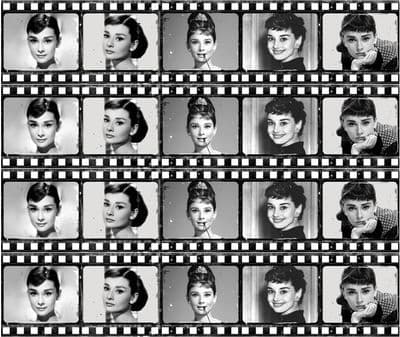 Audrey Hepburn (Film Strip)  Edible Icing Ribbon Cake Decoration