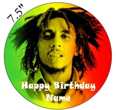 Bob Marley Edible - Pre Cut Personalised Icing Topper