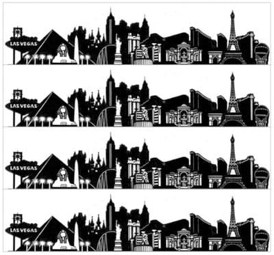 City Skyline Silhouette Edible Icing Cake Ribbon Free P+P