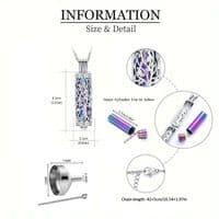 Cremation Jewelry Urn Necklace for Ashes Pendant with Hollow Vial Cylinder.