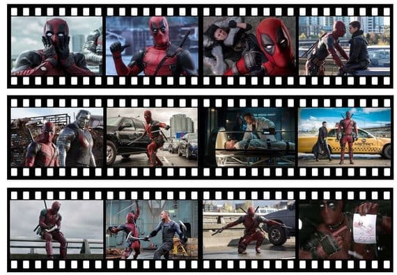 Deadpool Film Strip Edible Icing Ribbon Precut