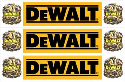 Dewalt Tools Logo Edible Icing Ribbon Precut