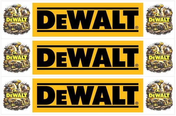 Dewalt Tools Logo Edible Icing Ribbon Precut