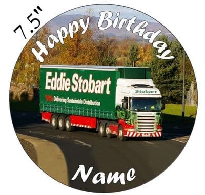 Eddie Stobart Truck Edible - Pre Cut Personalised Icing Topper