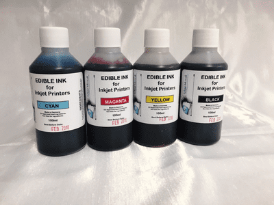 Edible Ink Refill Set for Canon Brother Epsom Inkjet Printers 4 x 100ml
