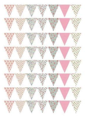 Edible Vintage Bunting Edible Icing Cake Topper