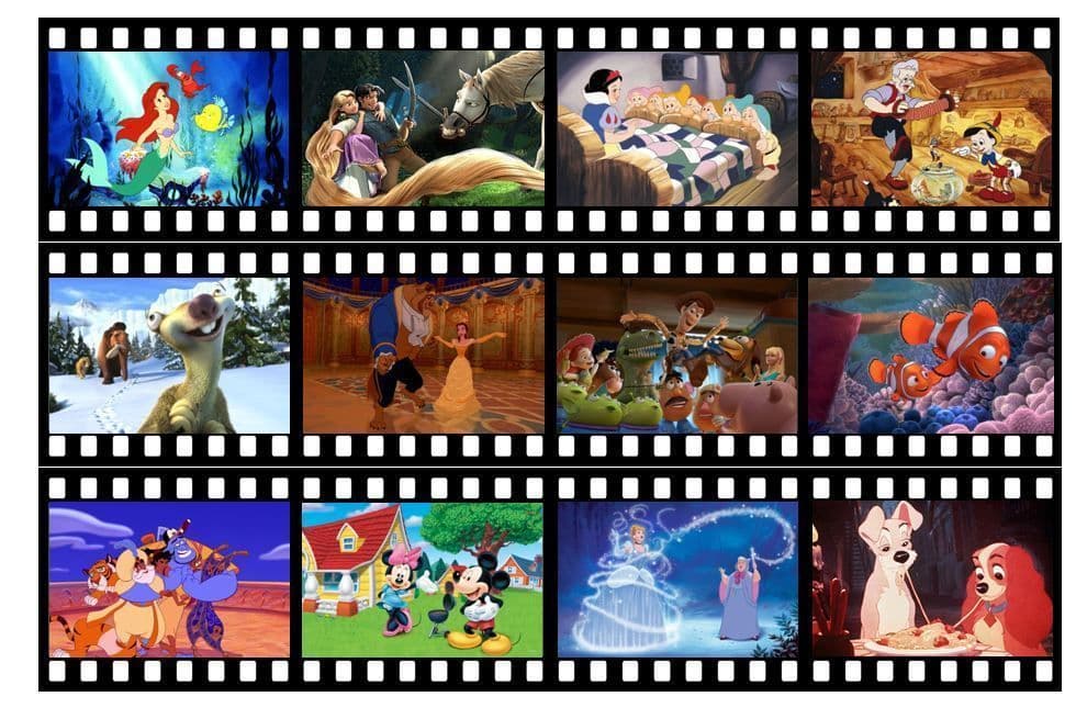 Film Strip Stills Disney Movies Edible Icing Ribbon Cake Decoration