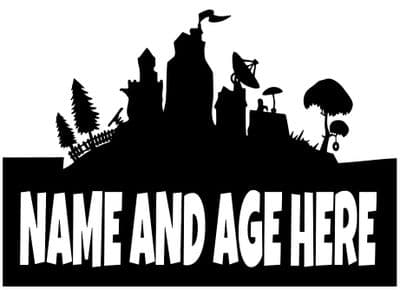 Fortnite Personalised Logo  -  Edible Icing Logo Cake Decor (Not Precut)