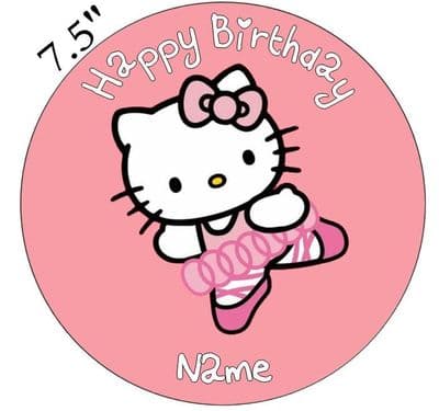 Hello Kitty Ballerina Edible - Pre Cut Personalised Icing Topper