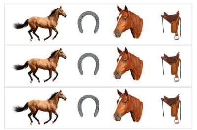 Horse Theme Edible Icing Ribbon Precut